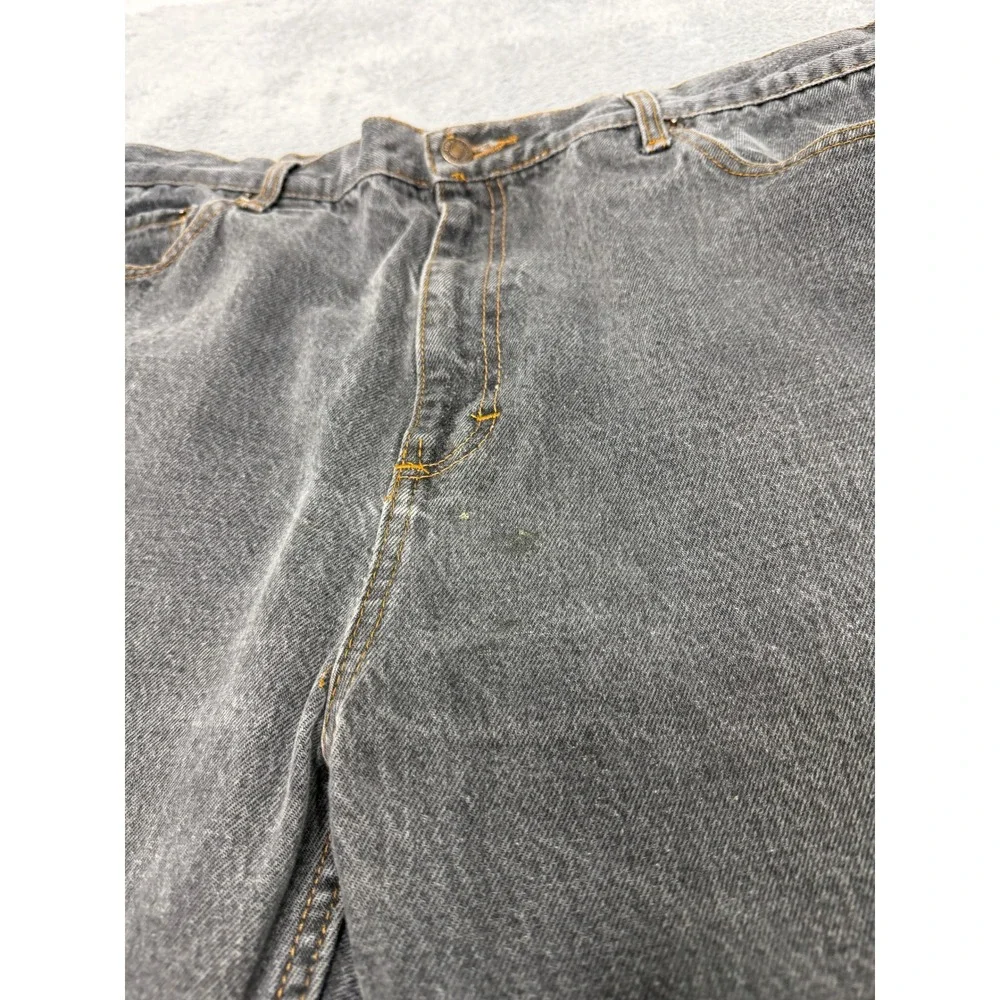 Levi's Jeans Mens 40x27.5 Black 501 Straight Vintage Raw Hem Distressed USA Made